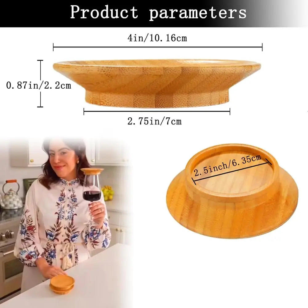 Bamboo Wine Glass Snack Holder — Elegant Snack Holder for Wine Evenings