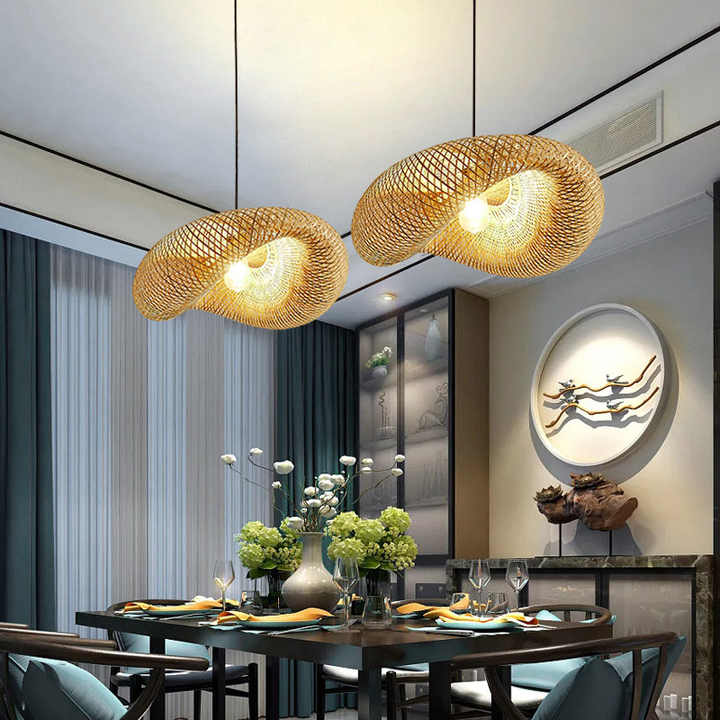 Bamboo Pendant Light | Handmade Hanging Lamp for Dining Room