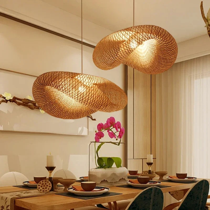 Bamboo Pendant Light | Handmade Hanging Lamp for Dining Room