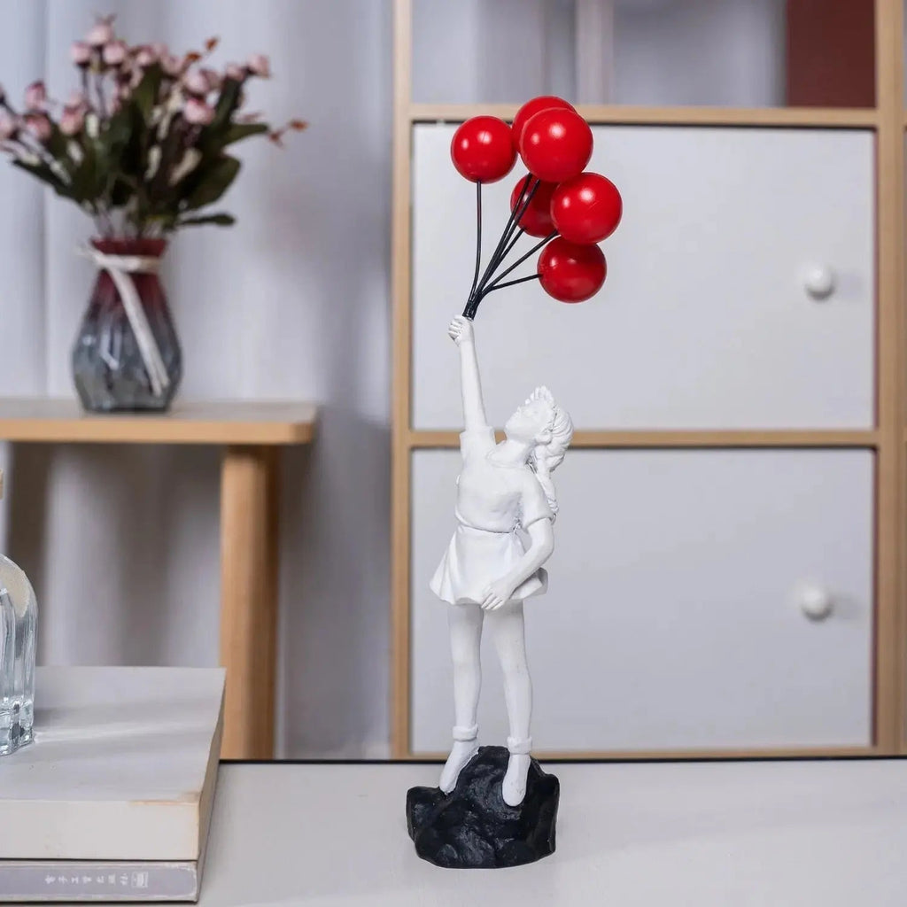 Banksy flying Balloon Girl Statue