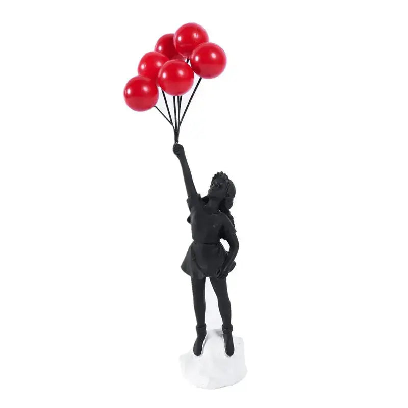 Banksy flying Balloon Girl Statue