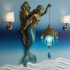Elegant Baroque Mermaid Wall Lamp – Artistic Maritime Wall Lighting for Atmospheric Spaces