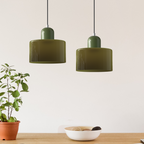 Modern Lamp with Colored Glass and Geometric Shape