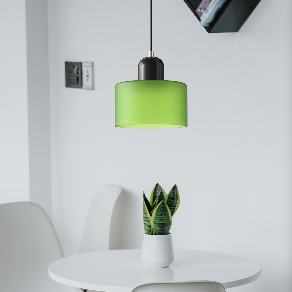 Modern Lamp with Colored Glass and Geometric Shape