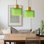 Modern Lamp with Colored Glass and Geometric Shape