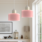Modern Lamp with Colored Glass and Geometric Shape