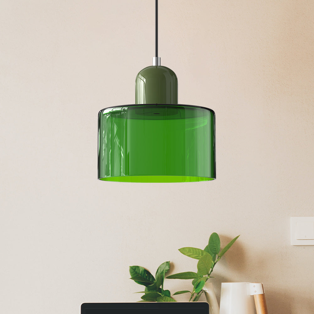 Modern Lamp with Colored Glass and Geometric Shape