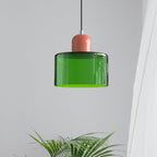 Modern Lamp with Colored Glass and Geometric Shape