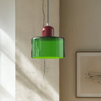 Modern Lamp with Colored Glass and Geometric Shape