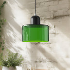 Modern Lamp with Colored Glass and Geometric Shape