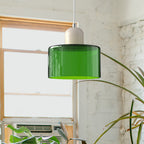 Modern Lamp with Colored Glass and Geometric Shape