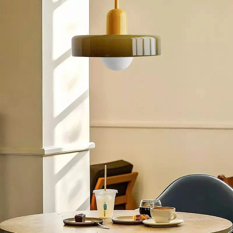 Bauhaus Colored Glass Pendant Light