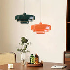 Elegant three-level pendant light in macaron colors