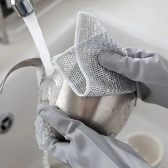 Double-sided stainless steel sponge for heavy-duty use