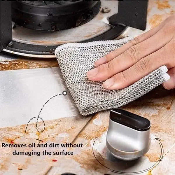 Double-sided stainless steel sponge for heavy-duty use