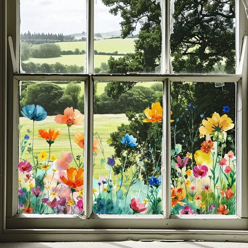 Double-sided window sticker with flower motif (can be cut to any size) – buy 1, get 1!