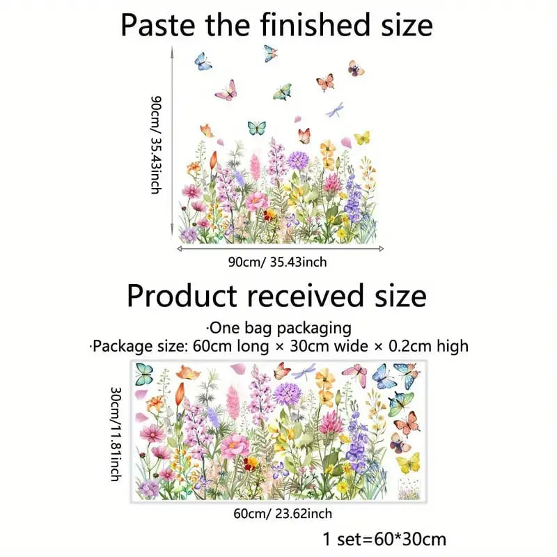 Double-sided window sticker with flower motif (can be cut to any size) – buy 1, get 1!