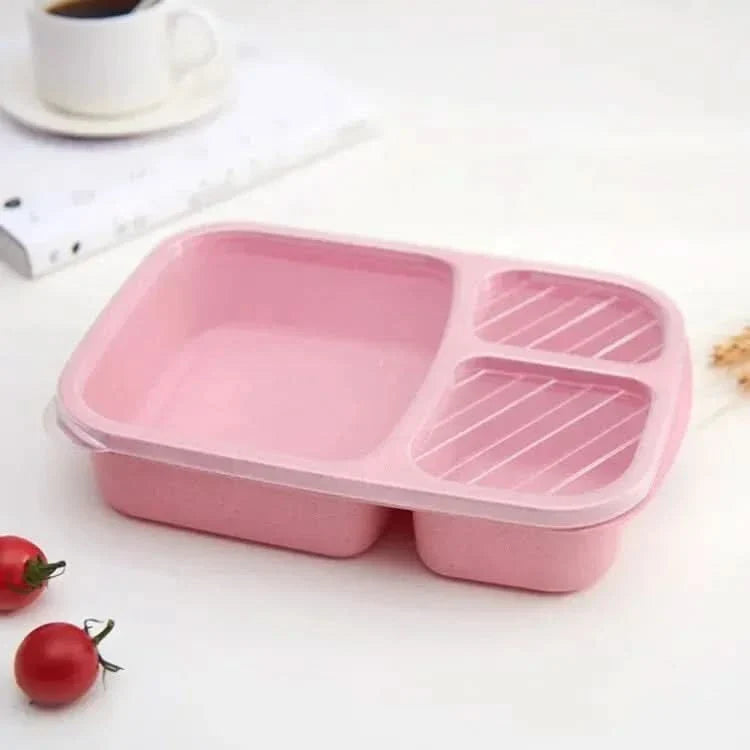 Wheat Fiber Bento Lunch Box | Microwave-Safe Leak-Proof – For School On the Go