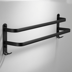 FlexRack Wall-Mounted Bathroom Storage Shelf with Towel Holder – Space-Saving Aluminium Rack