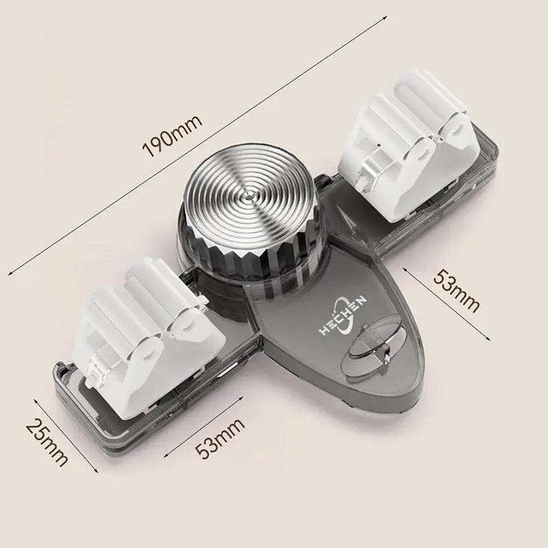 Broom clamp with suction cups – Space-saving wall holder with adjustable hooks