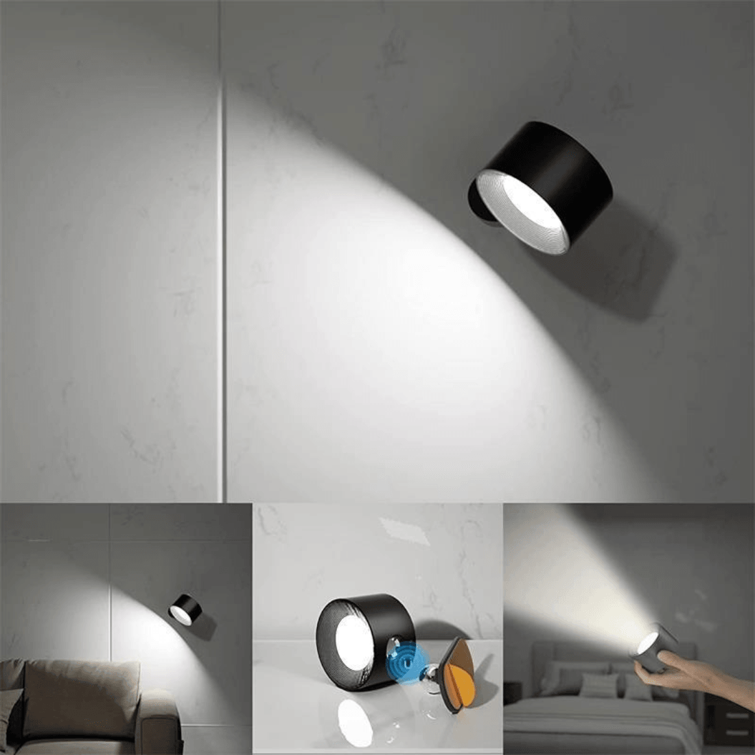 360° wireless rechargeable wall light | Versatile LED lighting solution