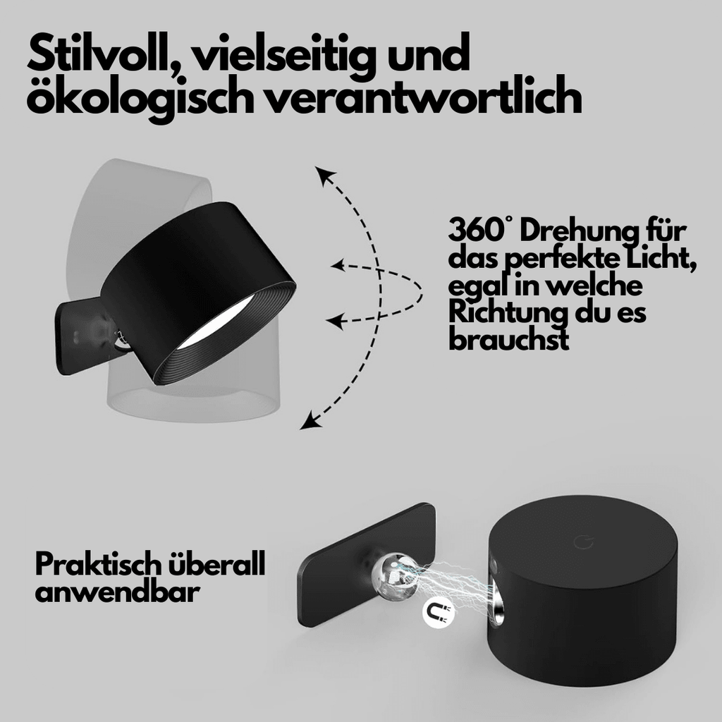 360° wireless rechargeable wall light | Versatile LED lighting solution