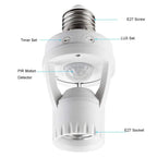 Motion-controlled E27 lamp socket with IR sensor