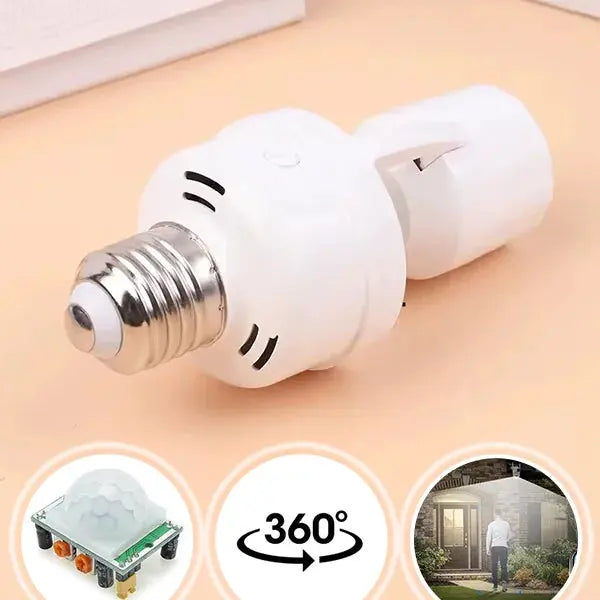 Motion-controlled E27 lamp socket with IR sensor