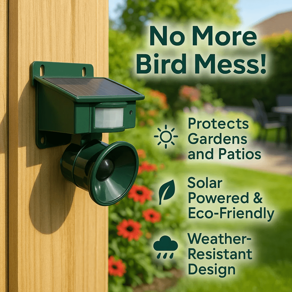 Motion detector bird repeller for effective protection