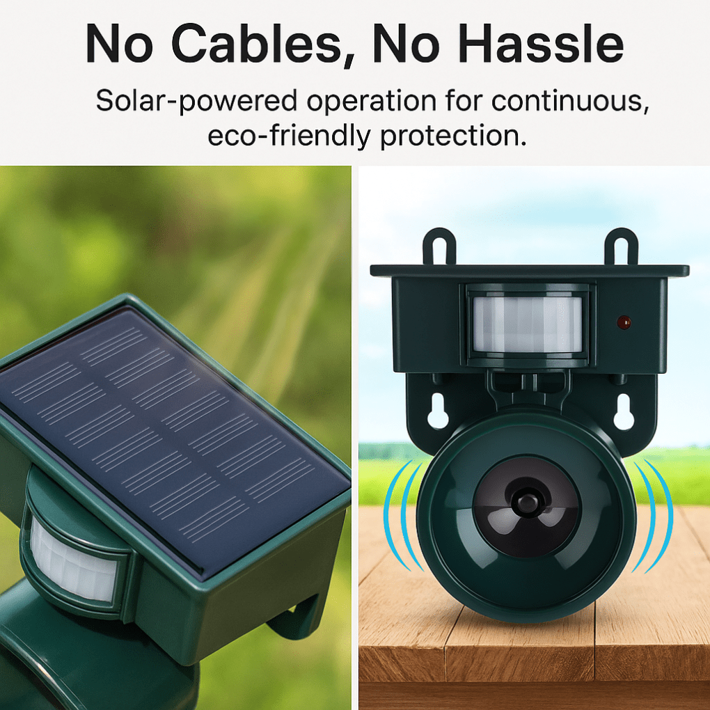 Motion detector bird repeller for effective protection