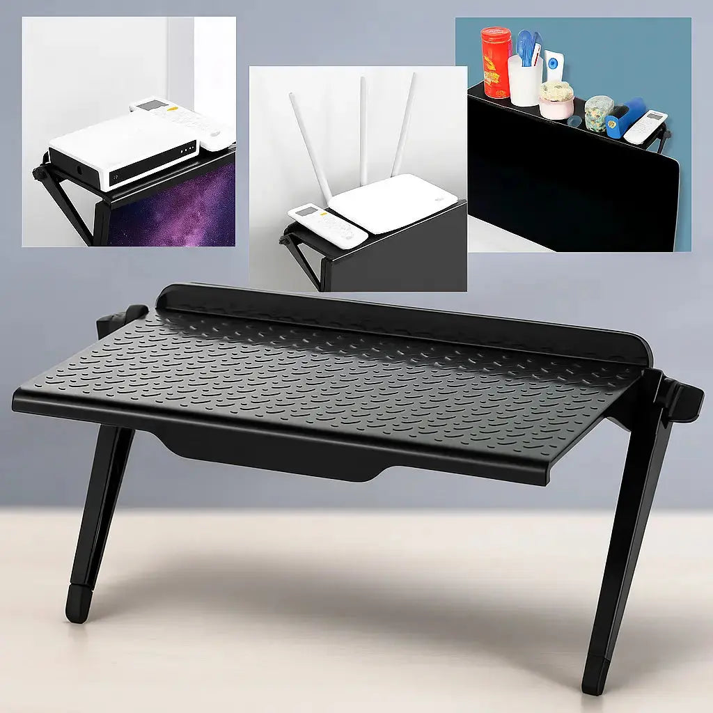 Monitor shelf with phone stand – Organization without drilling and tools