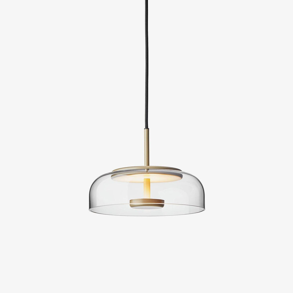 Brass and Glass LED Pendant Lamp with 23 cm × 20 cm Dimensions