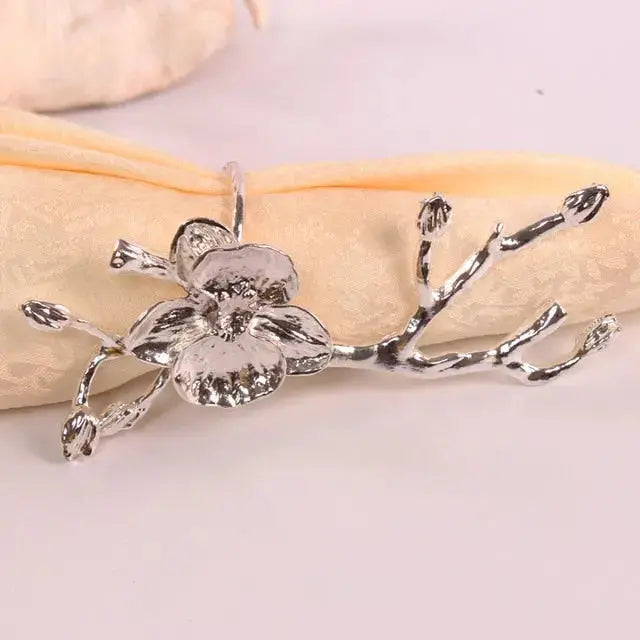 Bird & Flower Napkin Rings - 4 Pieces