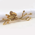 Bird & Flower Napkin Rings - 4 Pieces