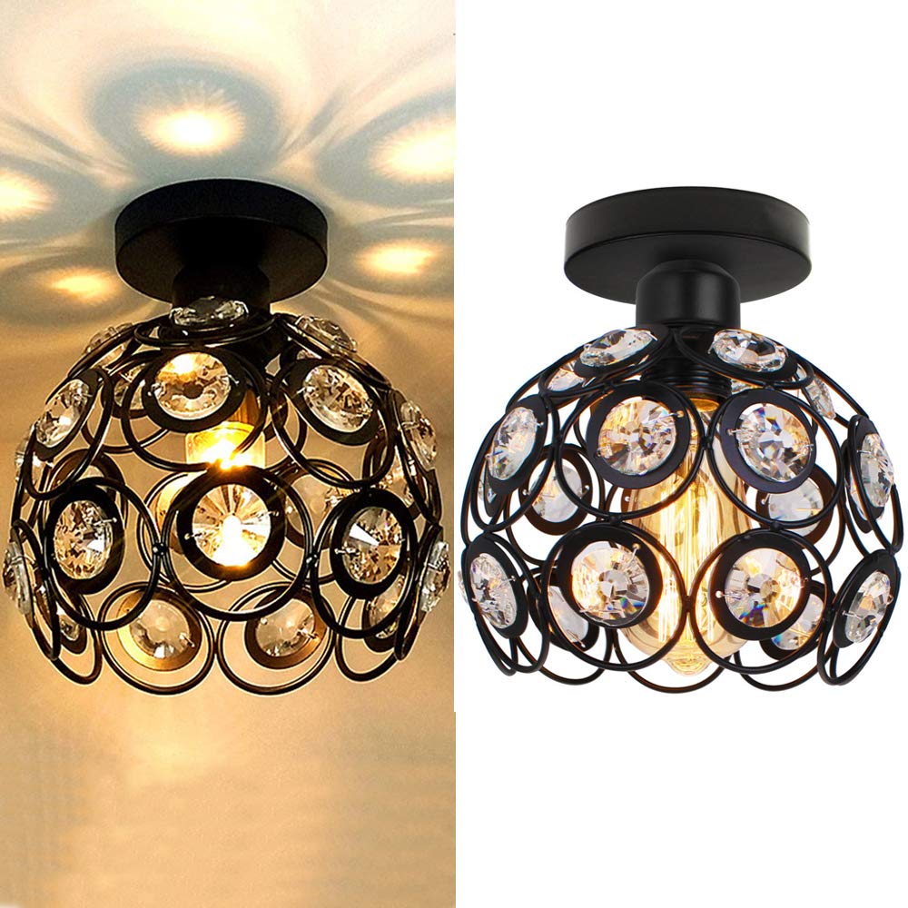 Modern Luxury Round LED Ceiling Lamp made of Crystal Glass