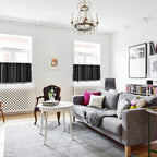 Black Geometric Tribal Tassel Cabinet Curtain