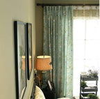 Blackout Blue Curtains with Floral Bird Patterns