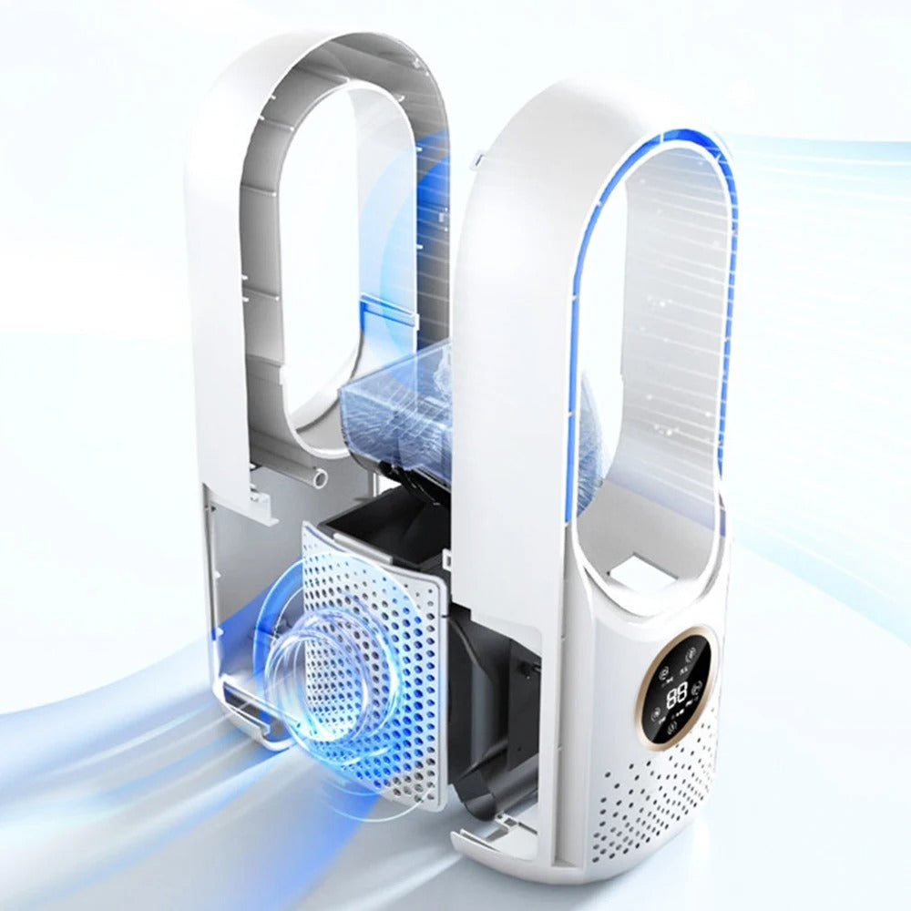 Bladeless Portable Fan | Ultra-Quiet, Ergonomic Design & Ideal for Home and Office Use