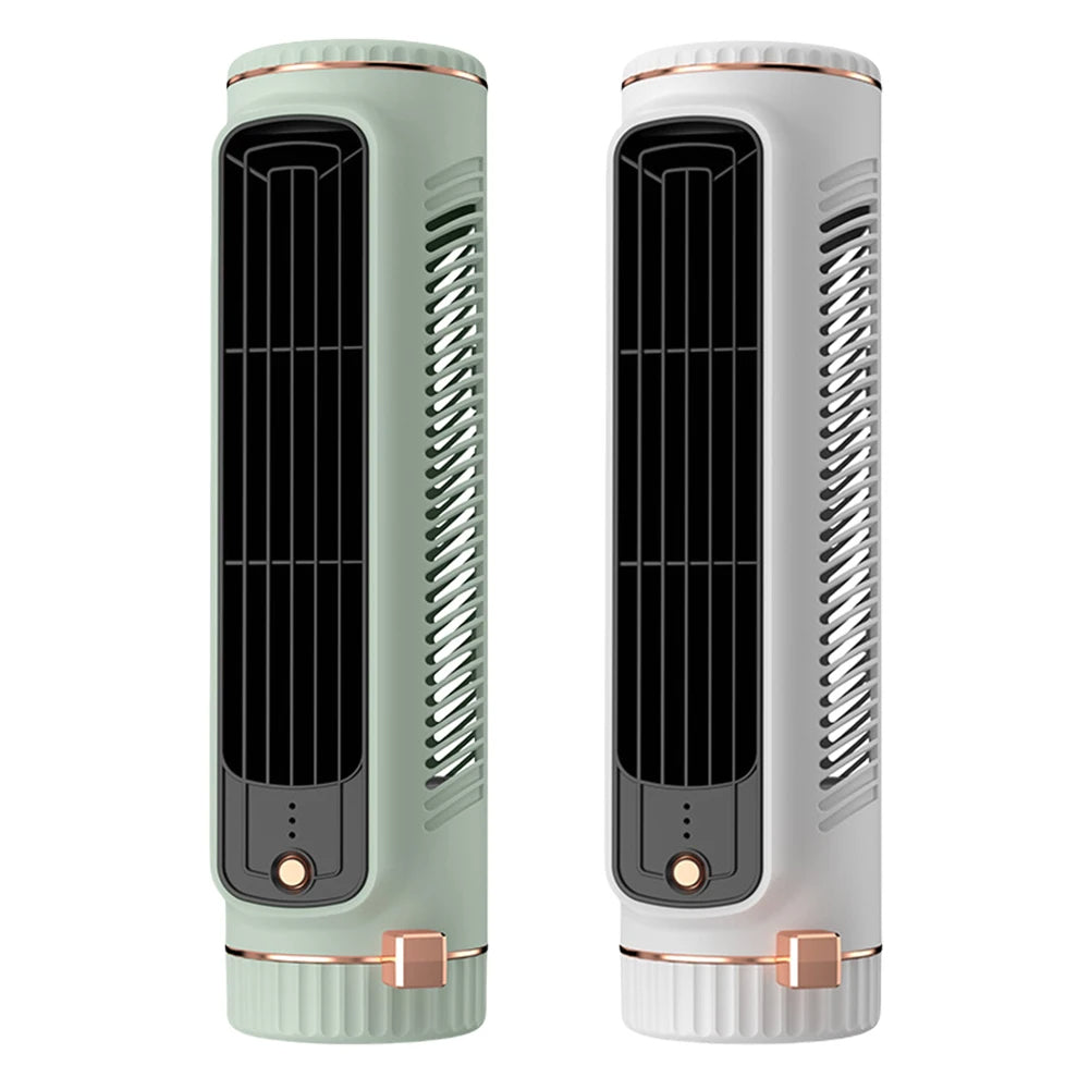 CoolBreeze Mini – Portable bladeless tower fan with USB charging function