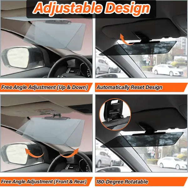 Glare-free driving visor – Against sunlight & winter glare