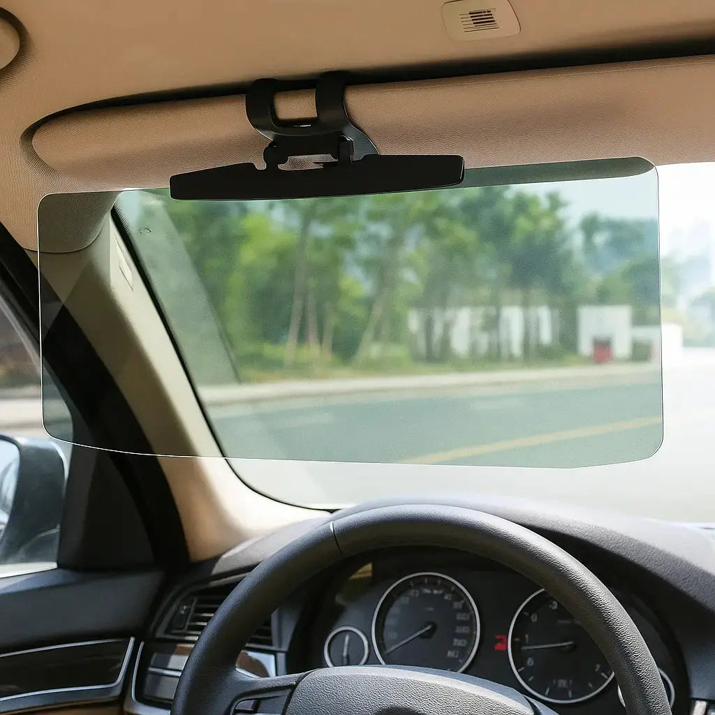 Glare-free driving visor – Against sunlight & winter glare