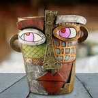 Stylish Abstract Art Flower Pot Ornaments - RetroVisage