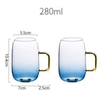 Blue glass pitcher with matching drinking glass