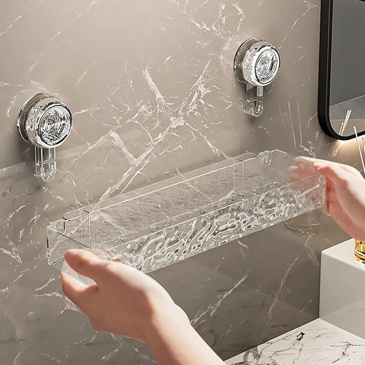 Suction Cup Shower Shelf – Strong & Secure Hold