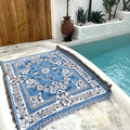 Blue Daisy Bloom Boho Travel Outdoor Blanket