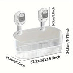 Drill-free suction cup bathroom storage box