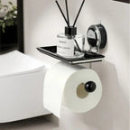 Drill-free toilet paper holder made of stainless steel