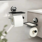 Drill-free toilet paper holder made of stainless steel
