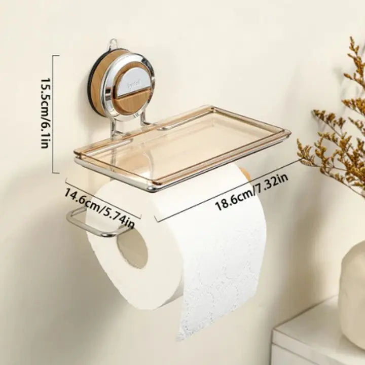 Drill-free toilet paper holder made of stainless steel