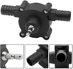 Drill-operated liquid pump for fast and efficient liquid transfer